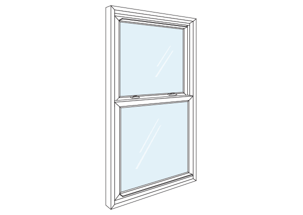 Animated diagram of a Skizo uPVC double-hung window