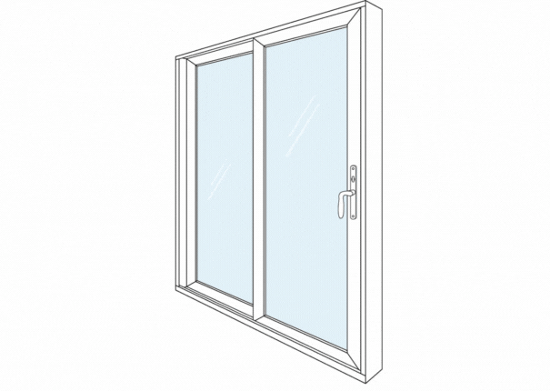 Animation of a sliding patio door